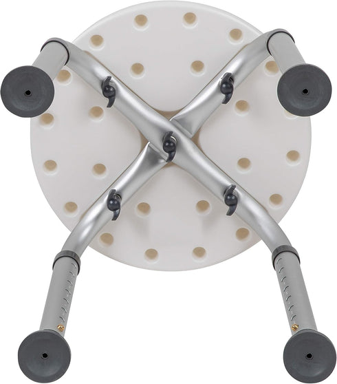 Flash Furniture Hercules Series Aluminum Bath and Shower Chair with Adjustable Seat Height, Anti-Slip Medical Shower