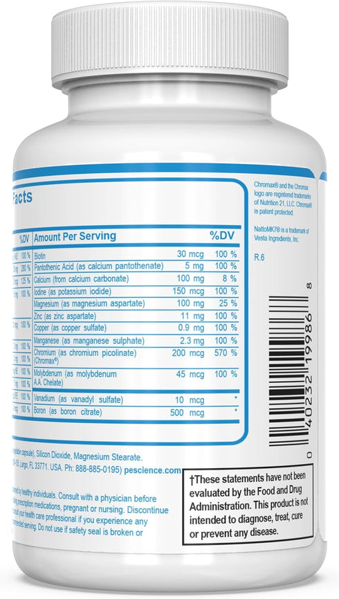 Immune 90 PEScience TruMulti Multivitamin for Men, Daily Formula with Premium Vitamin C, D, Zinc, Chromium Picolinate
