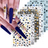 8 Sheets Gold Maple Leaf Nail Stickers - 3D Fall Nail Art Supplies, Holographic Autumn Design Foils