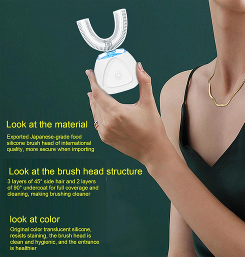 VIDECOR U Shaped Electric Toothbrush, Oral Cleaning Toothbrushes, Automatic Electric Toothbrush with U Shaped Brushes