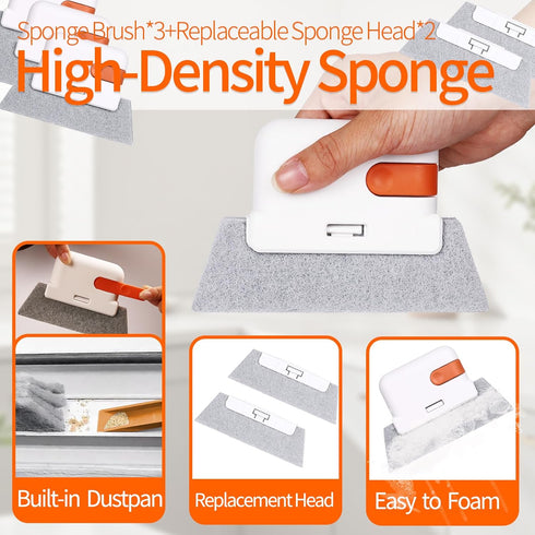 Set 14 Window Track Cleaner Tools - Pcs Window Groove Cleaning Brush Kit, Crevice Cleaning Brush for Sliding Door