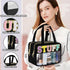 Chenille Letter Clear Makeup Bag, Preppy Cosmetic Bag with Zipper, Waterproof Travel Toiletry Bag for Women and Girls
