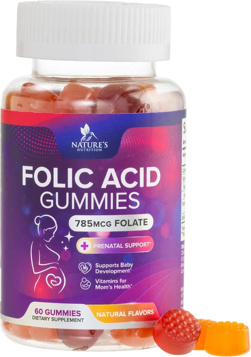 Folic Acid Gummies for Women - Folate 785 mcg Per Serving -