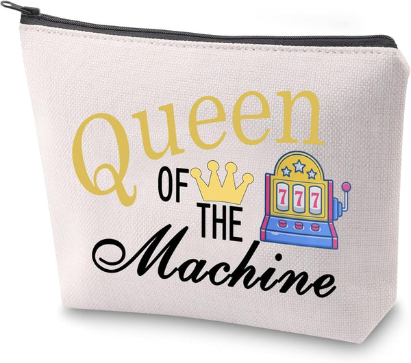 ZJXHPO Casino Cosmetic Bag - Queen Of The Machine Makeup Bag for Casino Gambling Lovers (Queen Machine)