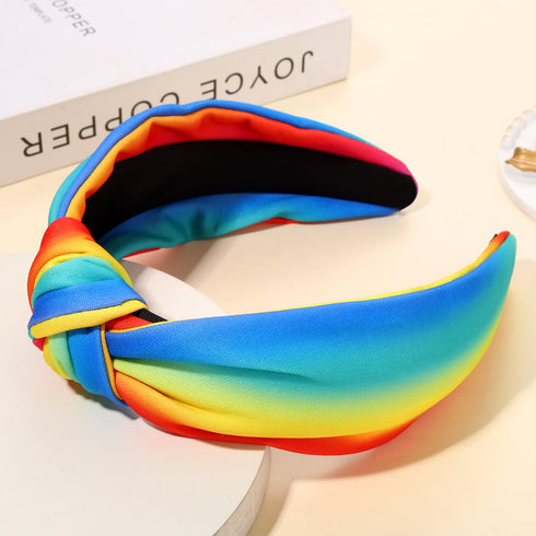 Rainbow Headband for Women LGBTQ Heart Flag Pride Headbands Rainbow Stripe Wide Top Knot Headband Pride Rainbow Hair Accessories Pride Month Party Favors Gifts