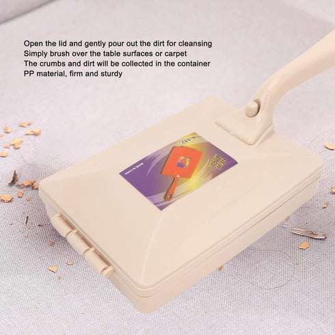 Handheld Dust Cleansing Brush, Manual Carpet Sweeper with Double Rollers for Cleaning Bed Sheets, Furniture, Clothes