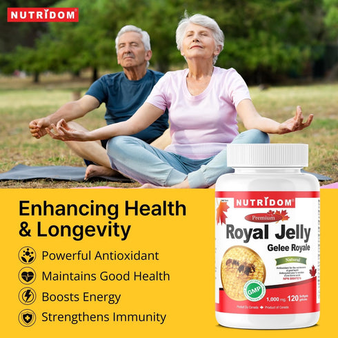 Royal Jelly 1000mg, 120 Softgels (One Bottle)