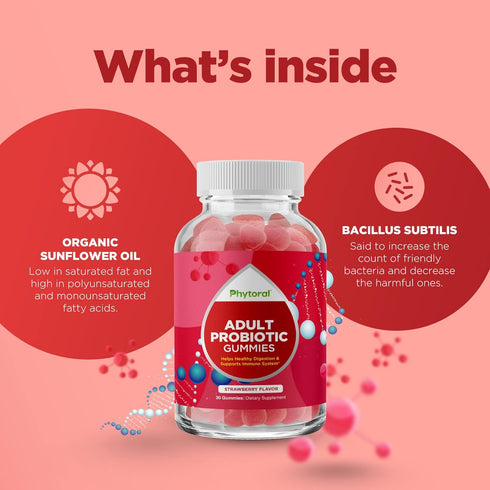 Healthy Gut Probiotic Gummies for Adults - 5 Billion CFU for Gut Health and Immune Support - 60 Gummies