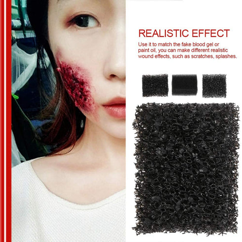 MEICOLY 3pcs Stipple Sponge Black Halloween Makeup Xmas Blood Scar Stubble Wound Cosplay Art Special Effects