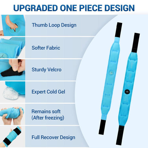 Comfytemp Wrist Ice Pack Wrap, 33" Full Hand & Wrist Brace for Carpal Tunnel Relief, Reusable Compression Support