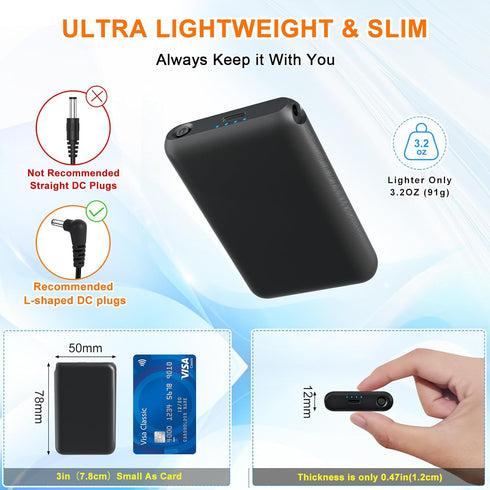 RTDEP 7.4V 3000mAh Work,Skiing,Running,Hiking(1 Rechargeable Lithium Polymer Batteries for Heated Gloves Socks Hats