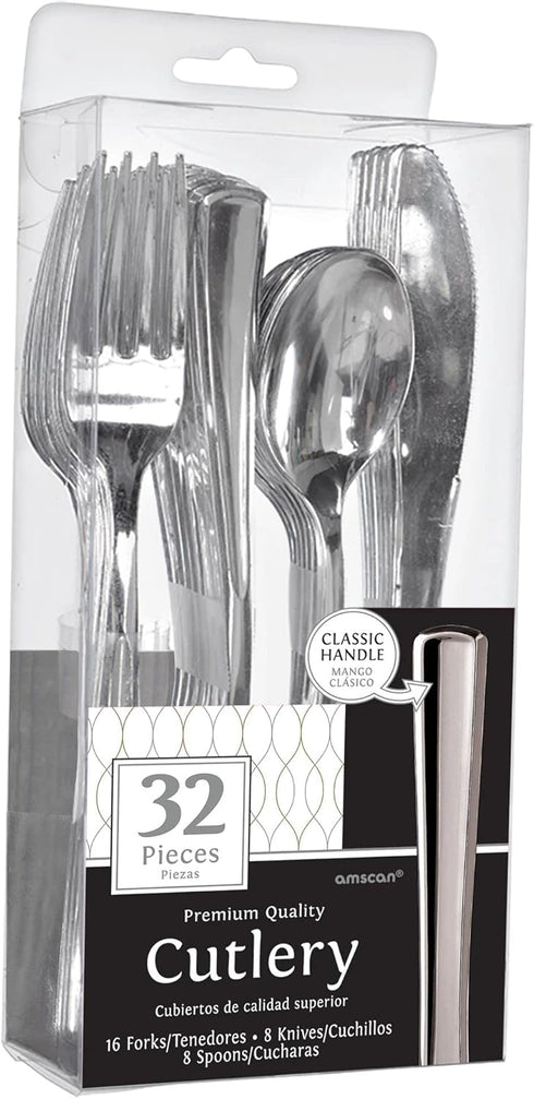 Set (Pack 32), Premium Stainless Silver Cutlery - Durable, Elegant & Timeless Cutlery Of Perfect For Everyday Use