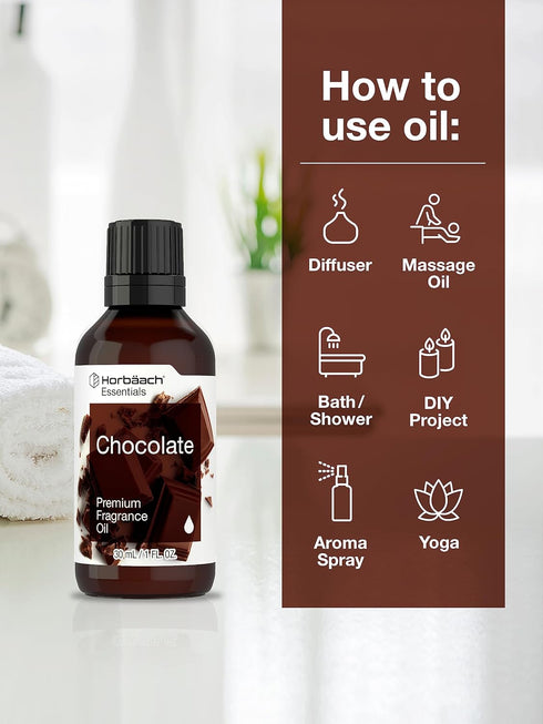 Horbaeach Chocolate Fragrance Oil, 1 fl oz (30ml) for Diffusers, Candle and Soap Making, DIY Projects