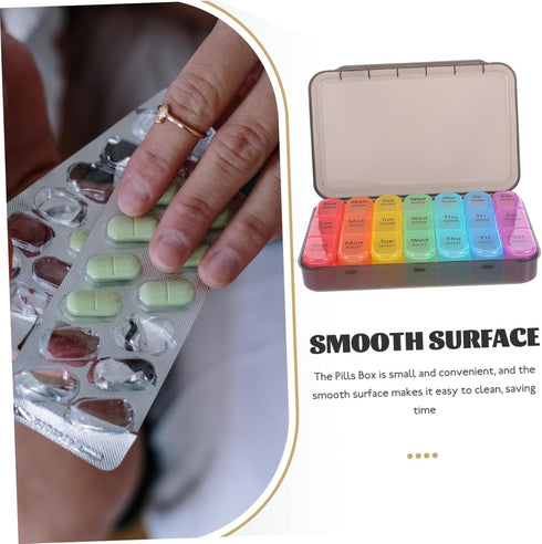 Weekly Large Capacity Pill Organizer Portable Medication Dispenser for Daily Use Moisture Travel Case for Easy Storage