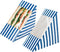 Restaurantware Cafe Vision Sandwich Paper Boxes - 25 Large Disposable Wedge Boxes with Window, Blue and White