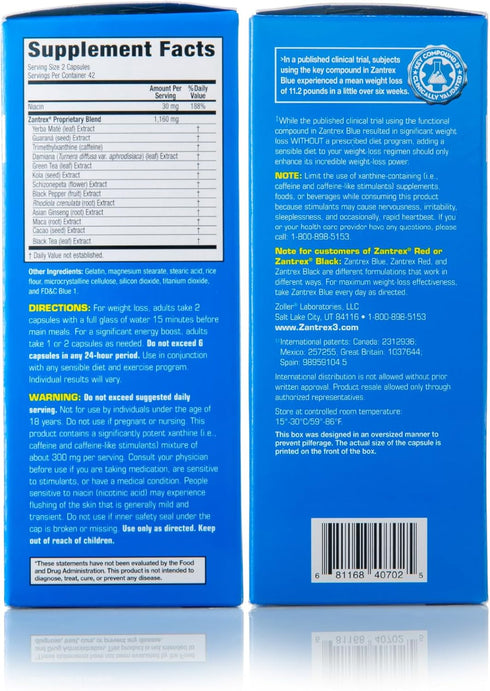 Blue Weight Loss Supplement Pills - Dietary Supplements for Weight Loss - 84 Count