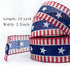 Hying 4th of July Ribbons for Crafting, 2.5" X 10 Yards Patriotic Wired Edge Ribbons American Stripes Stars Ribbons Blue Burlap Craft Ribbon Bows for Gift Wrapping Memorial Day Decorations by Hying