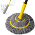 Self Wringing Twist Mop: Wet Mop for Floor Cleaning with 57" Long Handle for Home Office Kitchen (Gray)