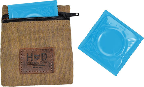 Hide & Drink, Water Resistant Waxed Canvas Condom Pouch, Change Valuables Tech Pocket Purse, Classic Partner Gift