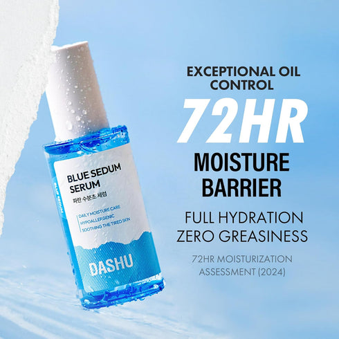 DASHU Boy Blue Sedum Water Serum | Hydrating Skin Serum Water Based Moisturizer for Face w/ 8 Hyaluronic Acids | Men s Grooming Essentials 2.19 fl oz