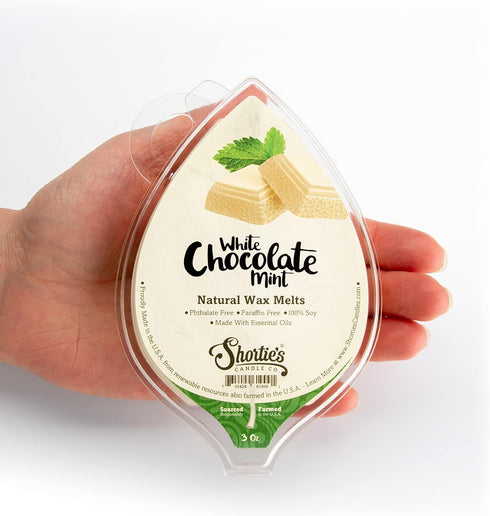Shortie's Candle Company White Chocolate Mint Natural Soy Wax Melts - 1 Highly Scented 3 Oz. Bar