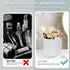 WAFJAMF Makeup Brush Holder, 360 Rotating Storage Cup for Vanity, Bathroom Countertop, 5 Slot Container - Pearl White