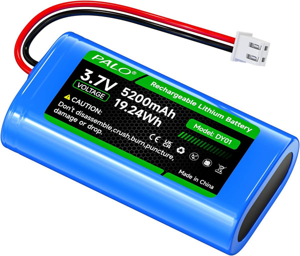 Mspalocell 5200mAh 3.7v Lithium ion Battery with JST-PH JST 2.54/2P Plug(Not JST-PH 2.0