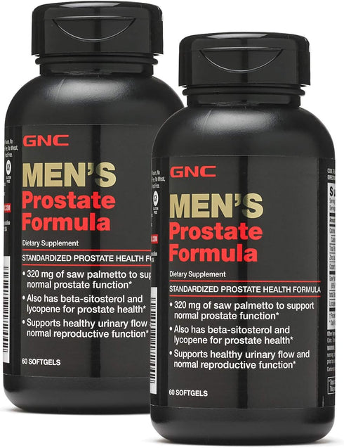 GNC Men's Prostate Formula, Twin Pack, 60 Softgels per Bottle, Supports Normal