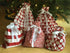 100% Cotton Gift Bags, Standard Set, Red, Set of 5 bags: three 16"x12" and two 10"x8"
