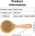 Dry Bath Body Brush with Short Handle, Natural Bristles Back Scrubber, Anti-Slip Wooden Handle for Exfoliation, Blood Circulation, and Cellulite Reduction