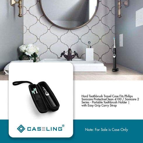 caseling Hard Toothbrush Travel Case for Philips Sonicare Protective Clean 4100, Portable Holder with Easy Grip Strap