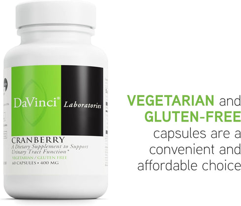 DAVINCI Labs Cranberry - 60 Capsules, Supports Urinary Tract Health, Vegetarian, Gluten-Free