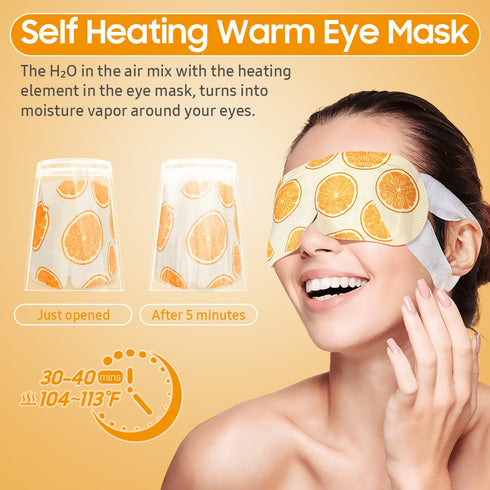 Steam Eye Mask, 20 Packs Heated Warm Compress for Eyes, Disposable Self Heating Mask for Sleep and Relaxation Gifts