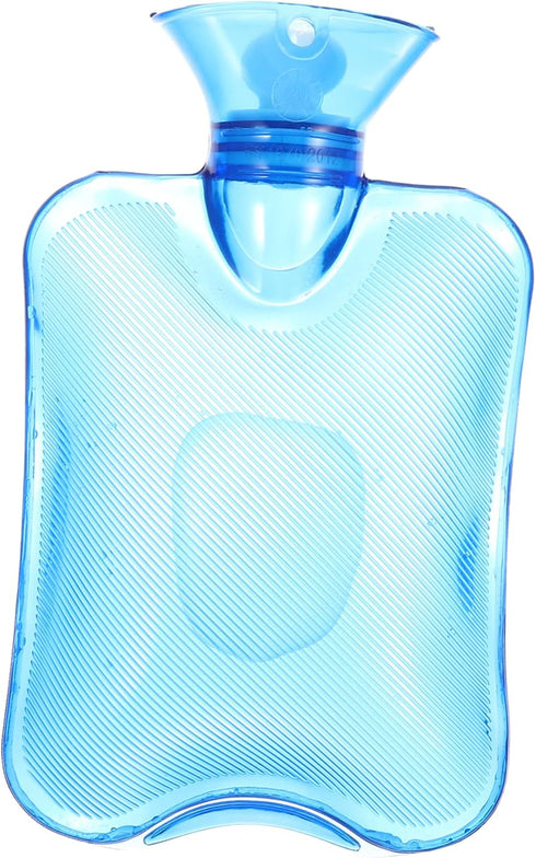 Transparent Blue Hot Water Bottle Portable Reusable Thick Hot Water Bag for