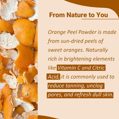 mi nature Orange Peel Powder (Citrus Aurantium) - 227 g / 8 OZ / 1/2 lb, All Natural, Vegan