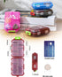 4PS Travel Pill Organizer with 164 Slice Labels, 10 Compartments, Portable Folding Small Pill Case