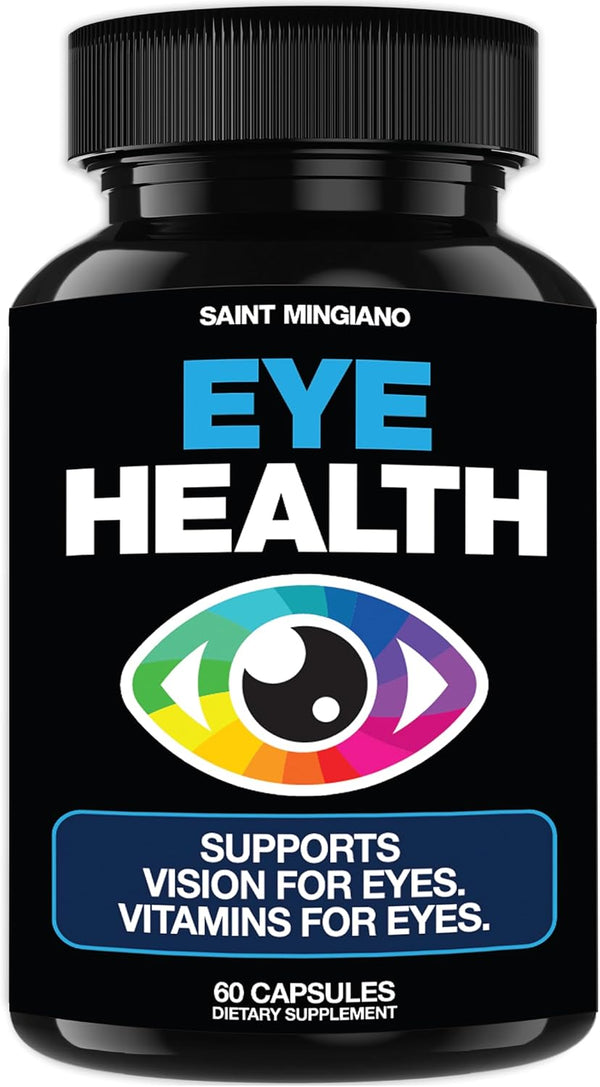 Eye Health & Vision Vitamins Supplement, 60 Capsules for Eye Strain and Vision Health, Supports Ocular and Macular