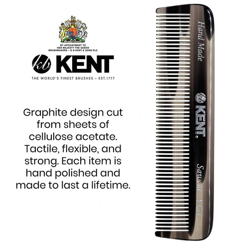 Kent A FOT Handmade Pocket Comb for Men, Women, and Kids, Fine Tooth Hair Straightener, Made in England