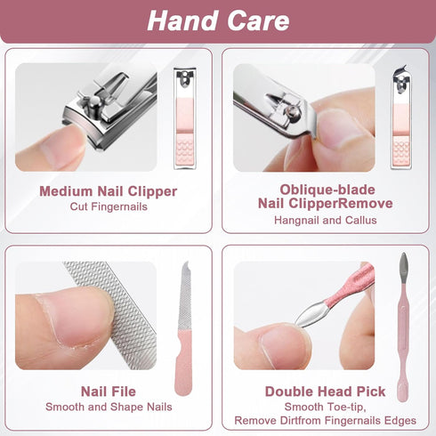 Premium 7 in 1 Manicure Set, Professional Nail Clippers & Scissors with Luxurious Travel Case