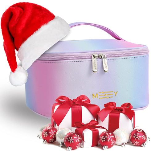Gradient Makeup Bag Small Cosmetic Bags for Ladies Zipper Pouch Makeup Organizer Waterproof Cute Pink Purple Blue Green(Rainbow Pink)