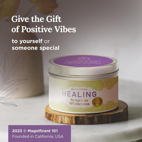 MAGNIFICENT 101 Healing & Manifestation Smudge Candle - 6 Oz Red Soy Wax, 35-Hour Burn, Infused with Oils