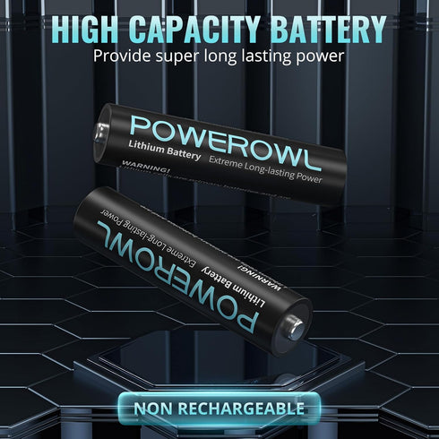POWEROWL Lithium Batteries AAA High Capacity Long Lasting, 1.5V Triple A Battery for High-Tech Devices - 8 Pack