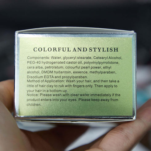 Temporary Silver Gray Hair Spray Color, Luxury Coloring Mud Grey Hair Dye Wax, Washable Treatment for Party