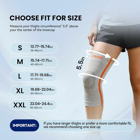 JOMVD Knee Compression Sleeve for Men & Women Knee Brace for Knee Pain, Arthritis, ACL & Meniscus Tear, Circulation