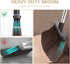 Broom and Dustpan Set, Heavy Dust Broom Combo for Home, Long Handle Dust Pan and Broom Set for Kitchen, Office, Beige