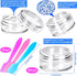 MotBach 100 Pcs 5g Empty Plastic Containers with Clear Lids,Mini Makeup Sample Containers, Small Sample Pot Jars Round Cosmetic Jars with Mini Spatulas for Liquid Sample Powder Creams Lotions by MotBach