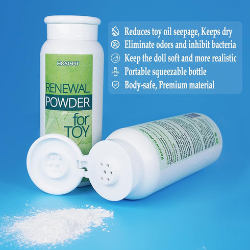HOSGOT Renewal Powder for Sex Dolls Male Masturbator Dildo, Sex Toy Cleaner Conditioning Care Powder, Renewing Keep Dry