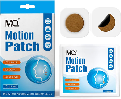 MQ Motion Sickness Patch, 10 Count - Non Drowsy Sea Sickness Patches for Travel