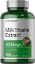 Horbaach Milk Thistle Extract | 3000mg | 300 Capsules | Non-GMO, Gluten Free Supplement