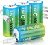 volkate C Batteries 4 Pack, USB Rechargeable Lithium C Cell Batteries with Charging